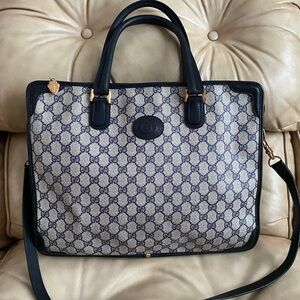 XL Vintage Gucci Business Bag Messenger Laptop GG Tote
